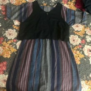 80s vintage dress with detachable cropped vest set